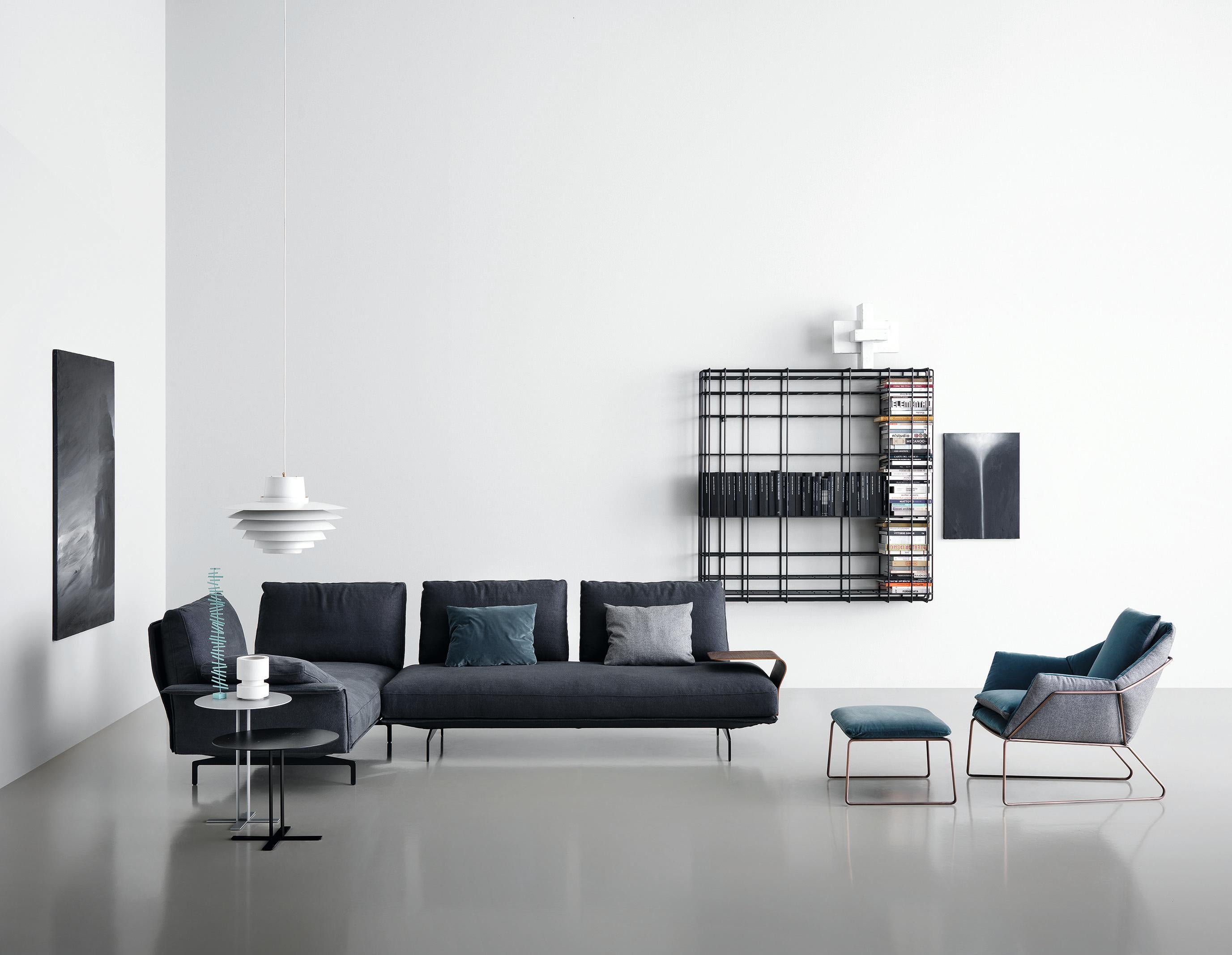 Sofá grande Avant-Après en tapicería Vip A3 con metal gris by Sergio Bicego Moderno en venta