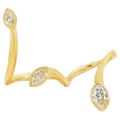 Avantgarde-Ring aus 18-karätigem Gold mit Marquise-Diamanten (insgesamt 1,53 Karat) in skulpturaler, offener Form