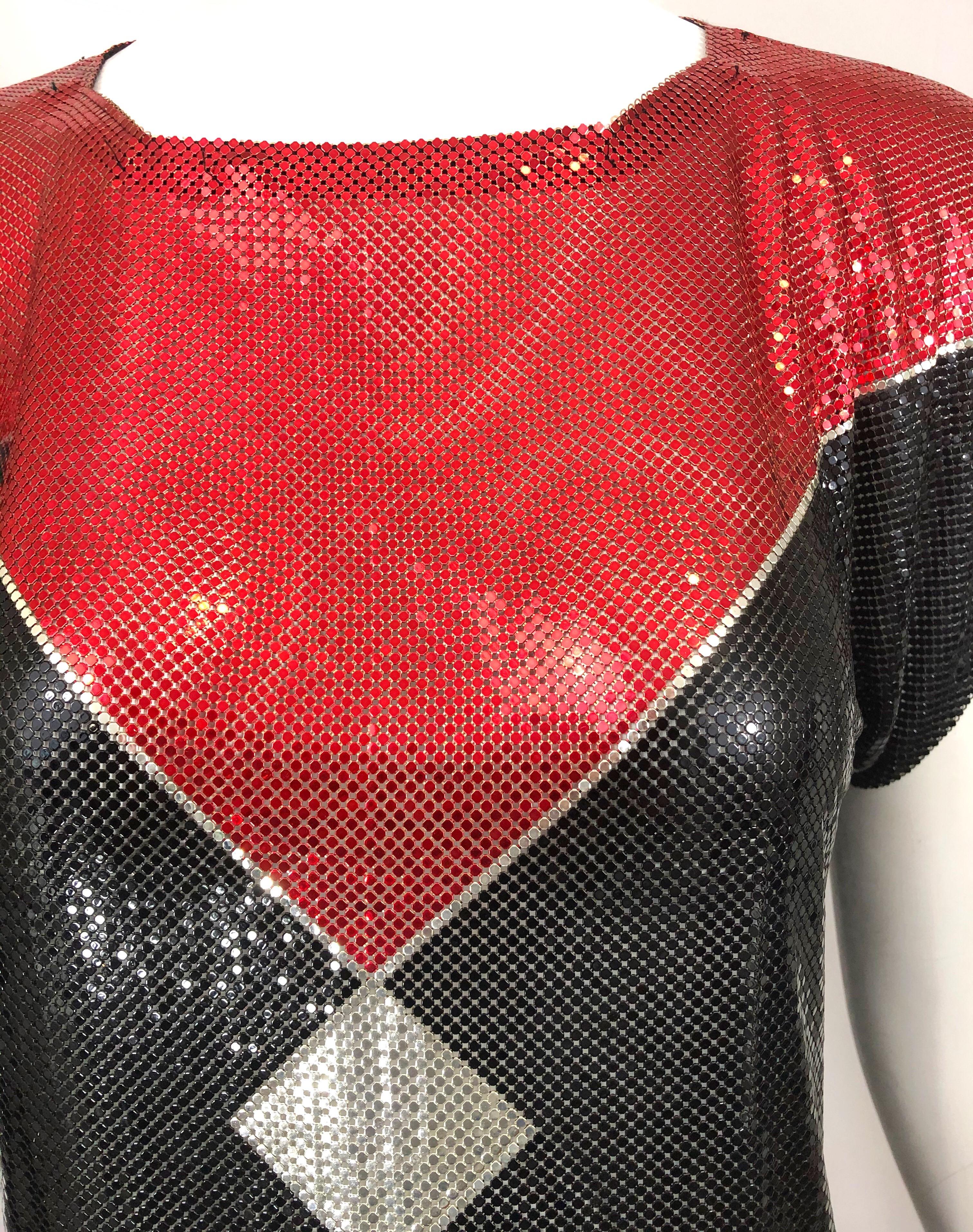 black and red mesh top