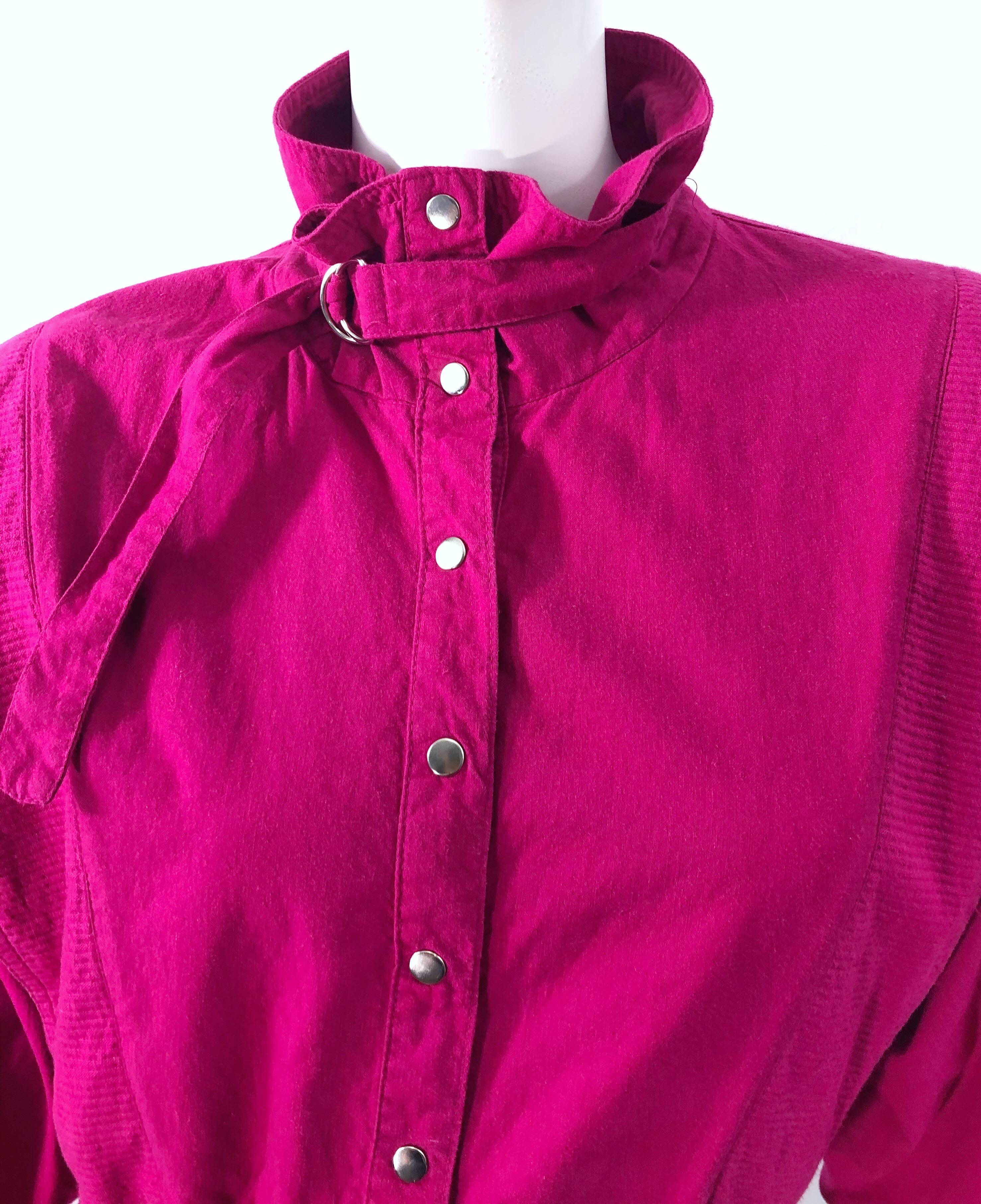 Avantgarde 1980er Vintage 80er Jahre Jumpsuit mit Dolman-Ärmeln aus Baumwolle in Rosa (Pink)