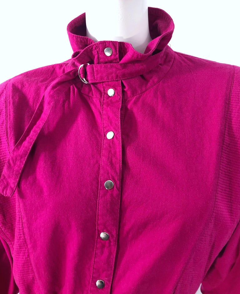 Avant Garde 1980s Hot Pink Magenta Cotton Dolman Sleeve Vintage 80s ...