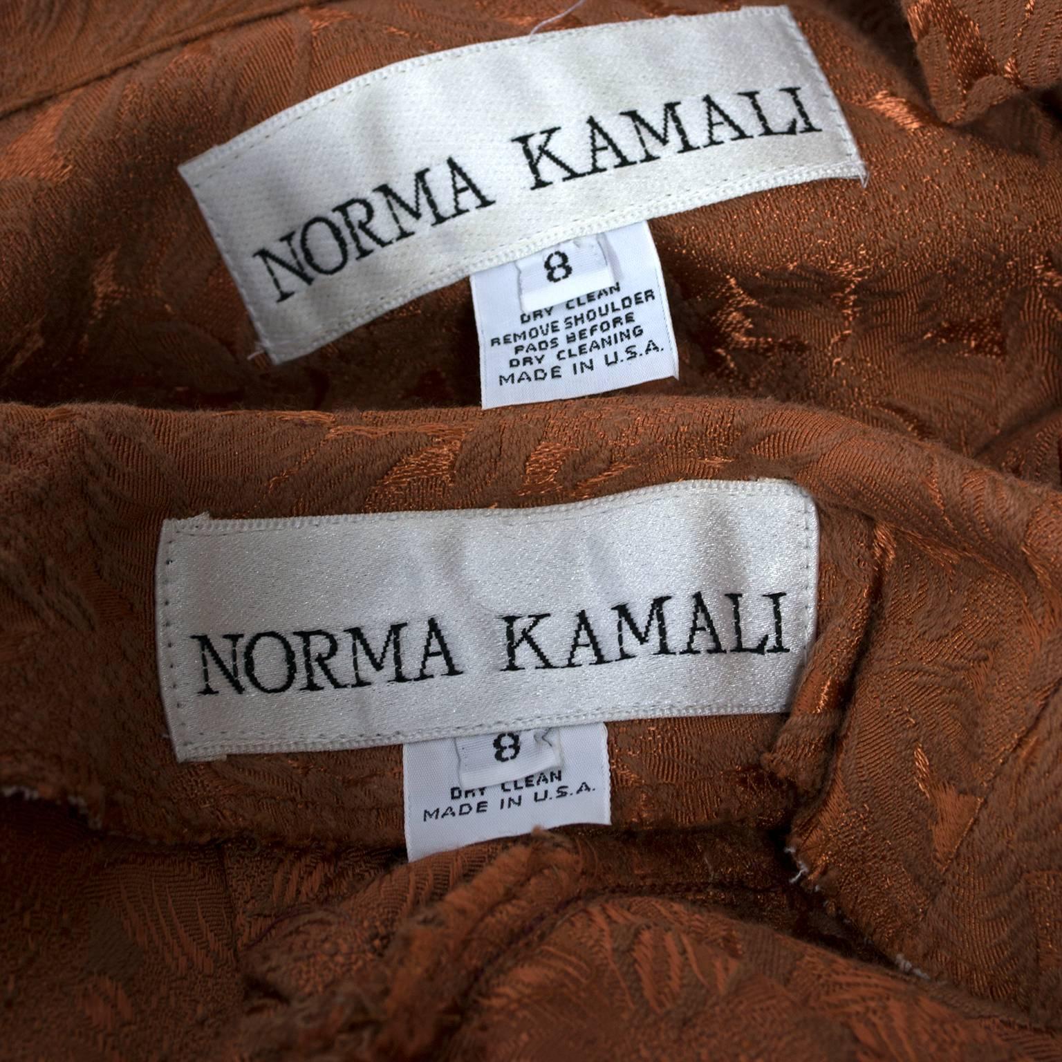 Avant Garde 1980s Norma Kamali Vintage Copper Dress 2 pc Skirt & Jacket Suit 2