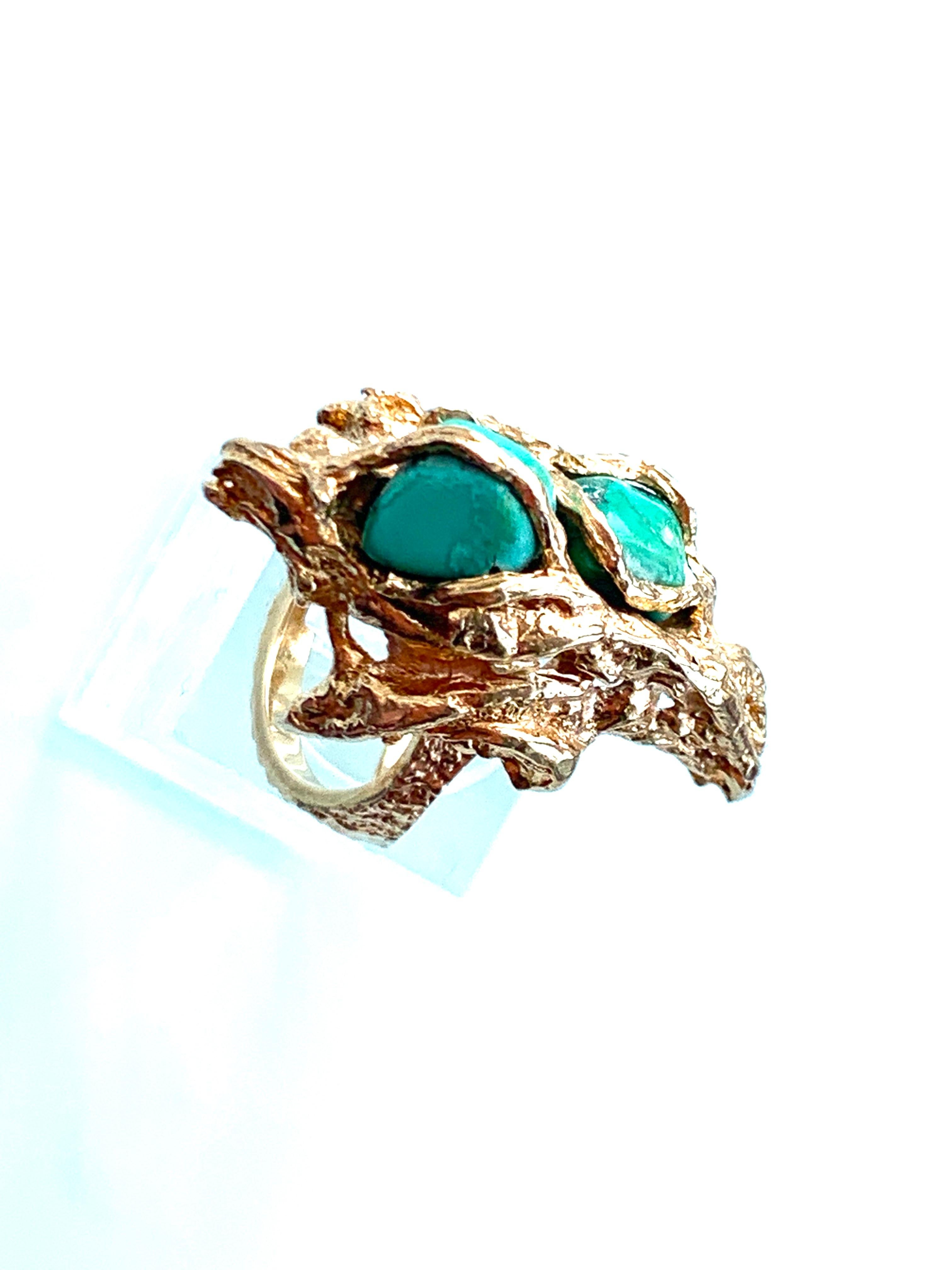 9ct gold turquoise ring