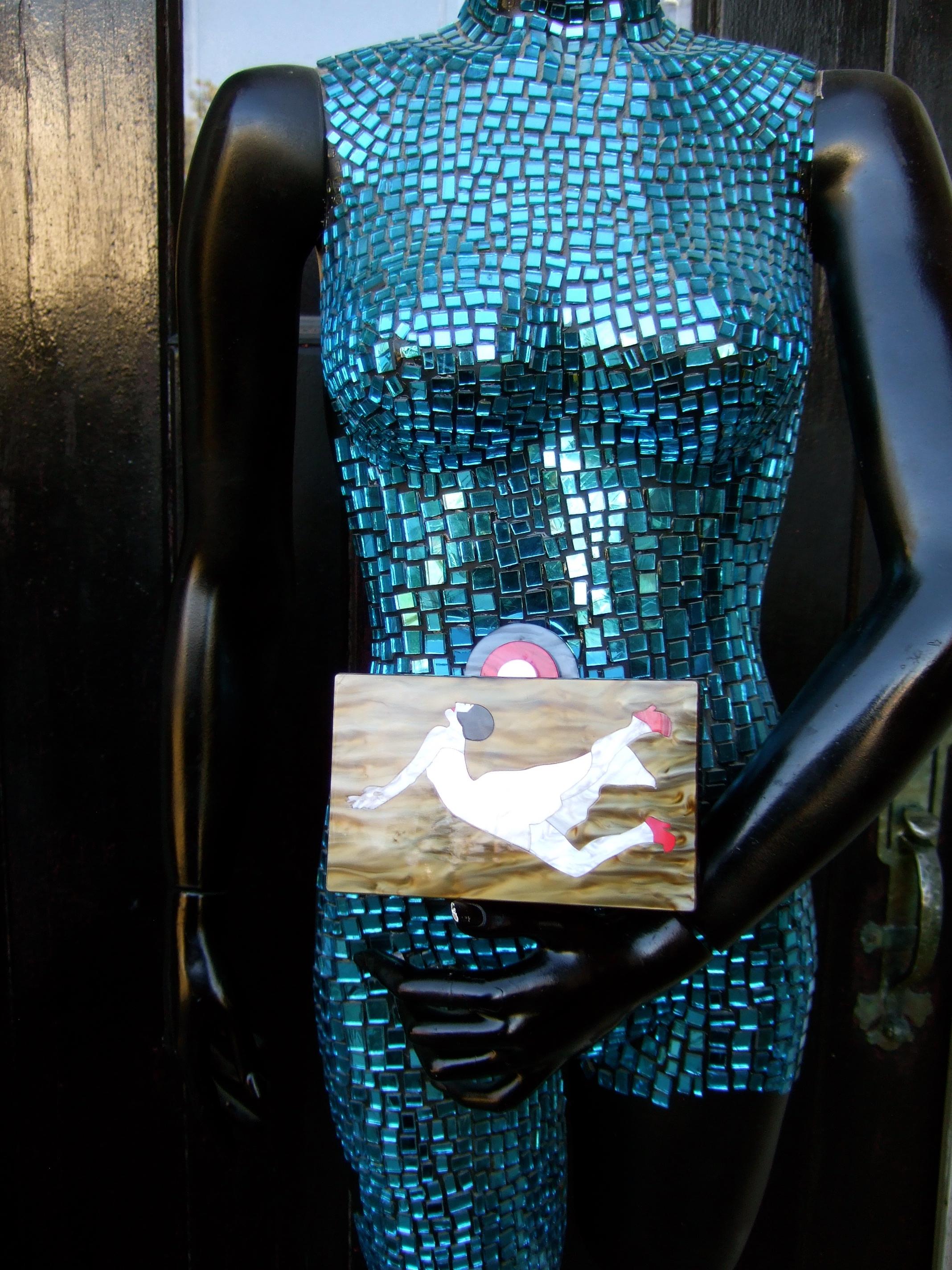 Avant-Garde Art Deco Inspired Lucite Versatile Clutch - Shoulder Bag c 1990s In Good Condition In University City, MO