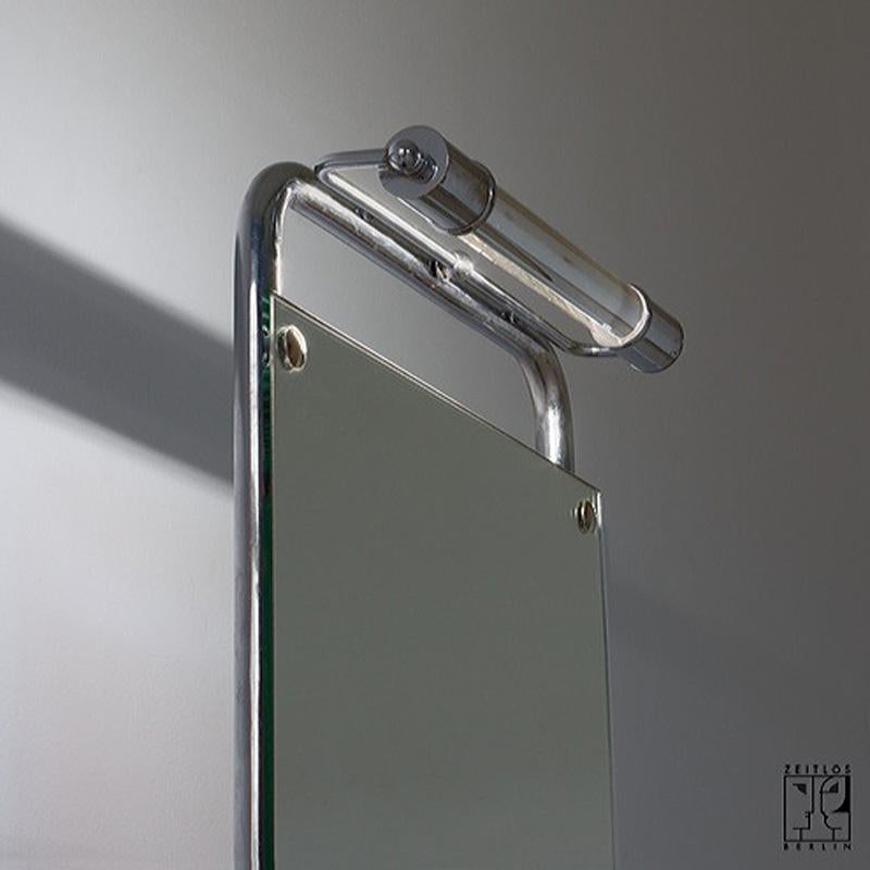Lacquered  Avant-garde Bauhaus tubular steel dressing mirror cabinet ba Hynek Gottwald For Sale