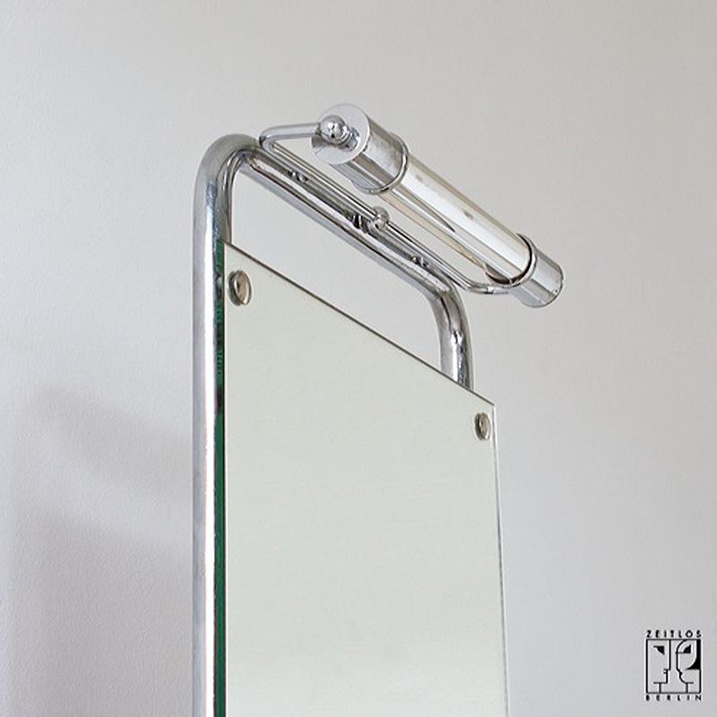  Avant-garde Bauhaus tubular steel dressing mirror cabinet ba Hynek Gottwald In Excellent Condition For Sale In PRAHA 4, CZ