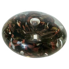 Avant-Garde Controlled Bubble Studio Art Glass Paperweight by Monte Dunlavy
