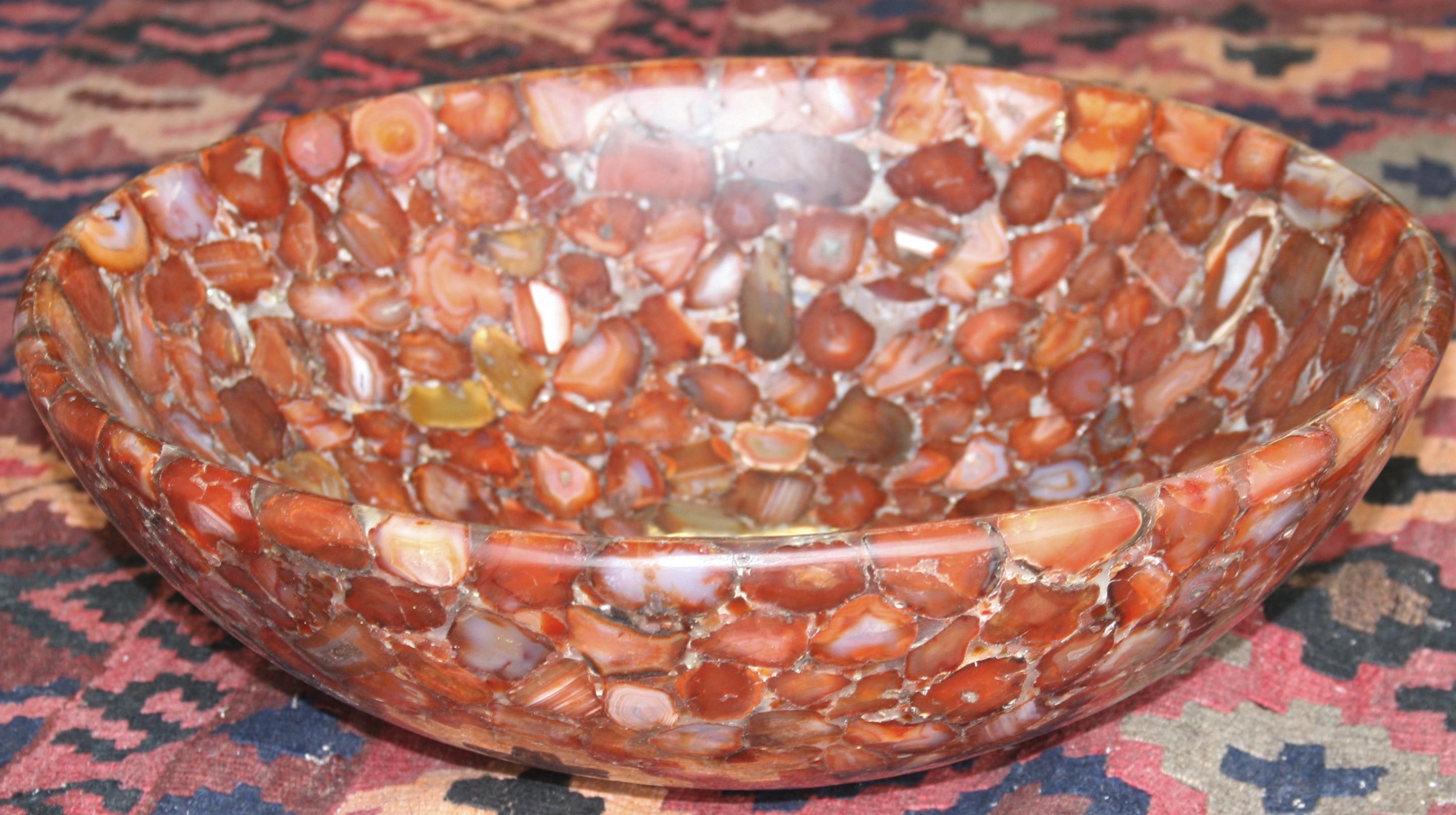 20th Century Avant Garde Custom Handcrafted Semi-Precious Stone Bathroom Sink For Sale