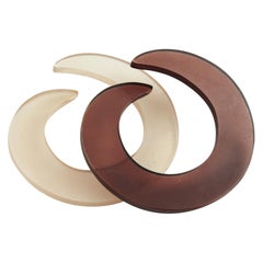 Avant Garde Frosted Resin Bypass Bangle Bracelet, a pair Avant Garde Frosted Resin Bypass Bangle Bracelet, a pair