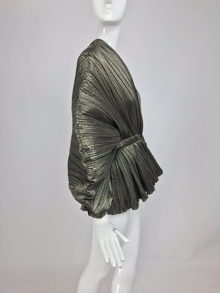 Avant Garde Gold Metallic Accordion Pleated Sculpture Jacket at 1stDibs