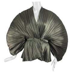 Avant Garde Gold Metallic Accordion Pleated Sculpture Jacket