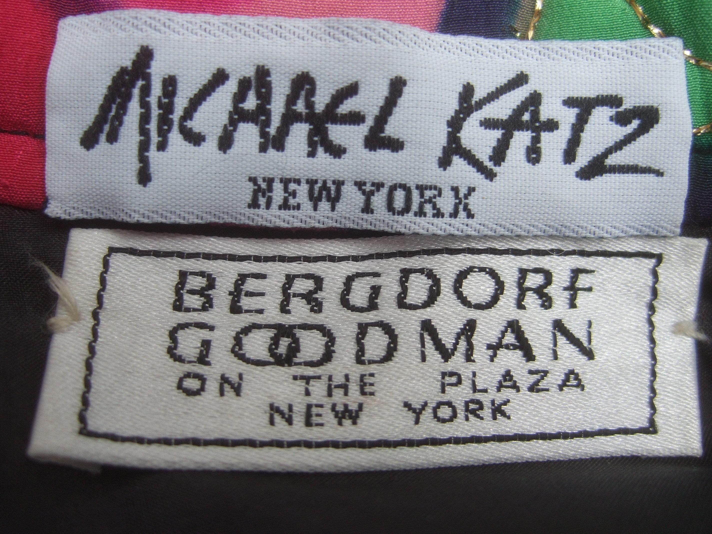 Avant-Garde Graphic Silk Quilted Print Artisan Jacket Bergdorf Goodman c 1980s  10