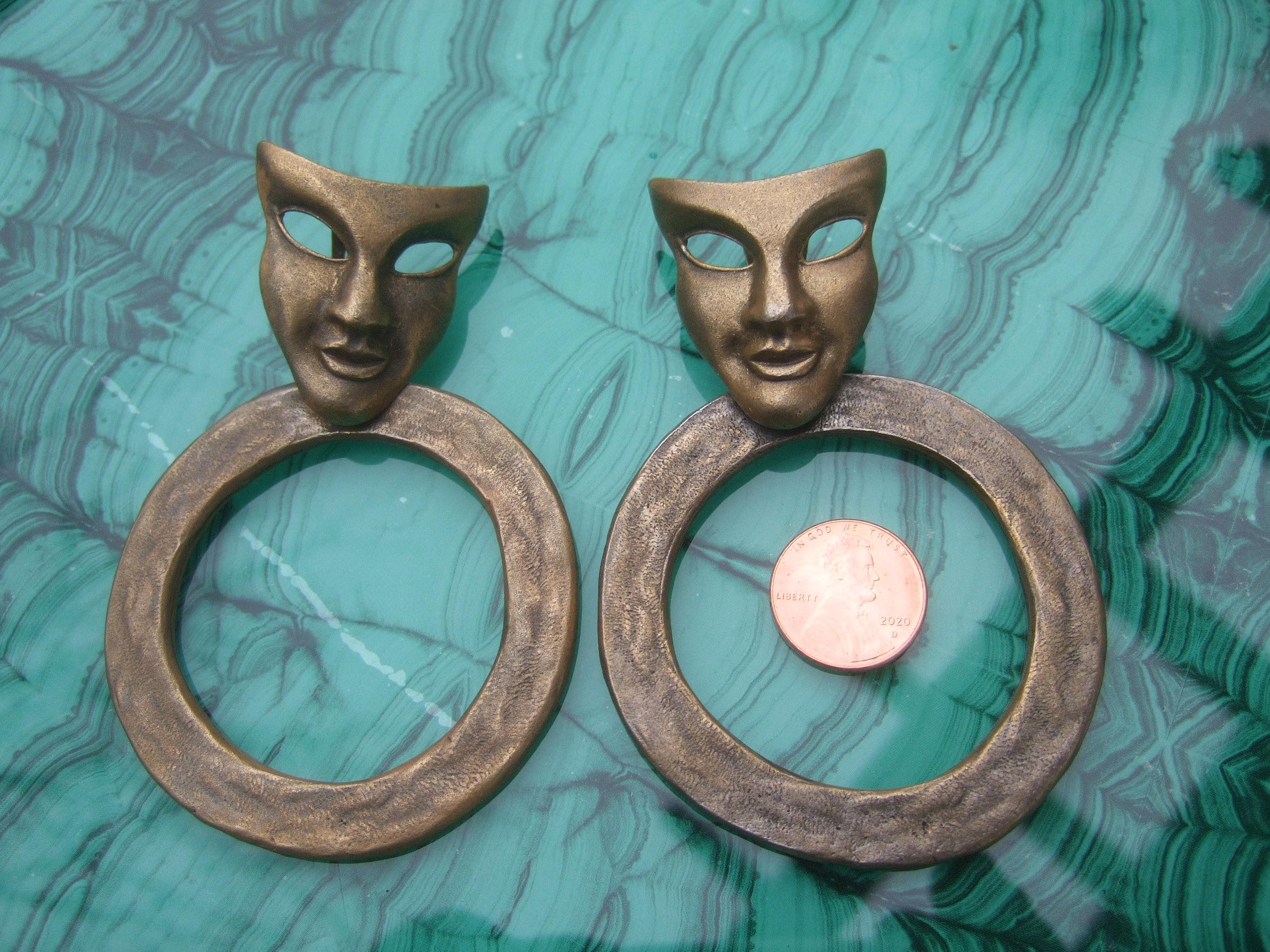 Avant-Garde Huge Clip On Statement Earrings Designed by Les Bernard c 1980s For Sale 5