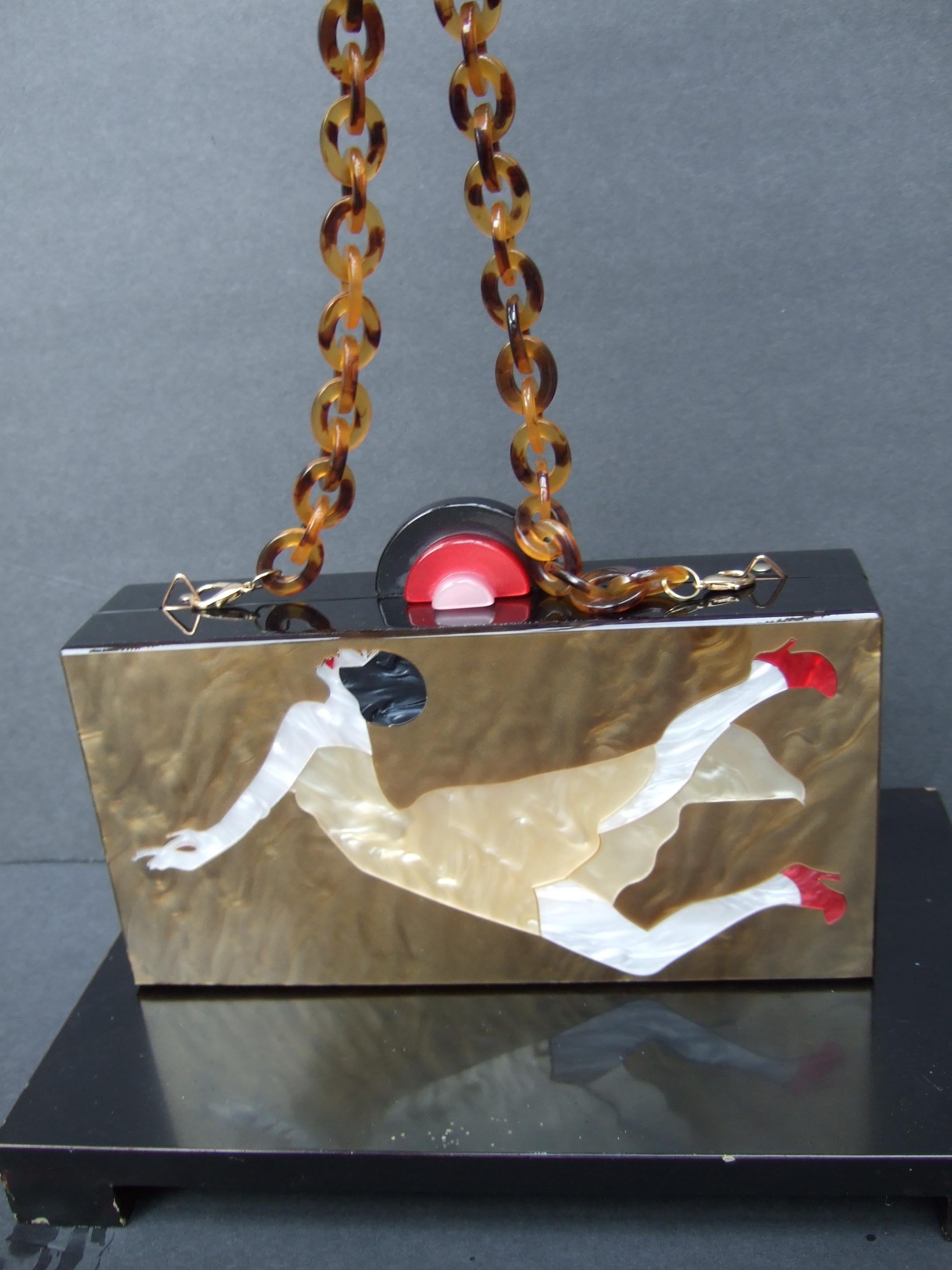 Avant-garde Lucite Art Deco Style Clutch - Shoulder Bag c 1990s 4