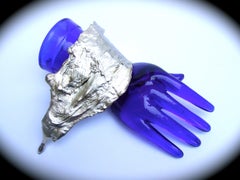 Avant Garde Massive Huge Scale Bracciale artigianale in metallo argentato anni '80 ca.