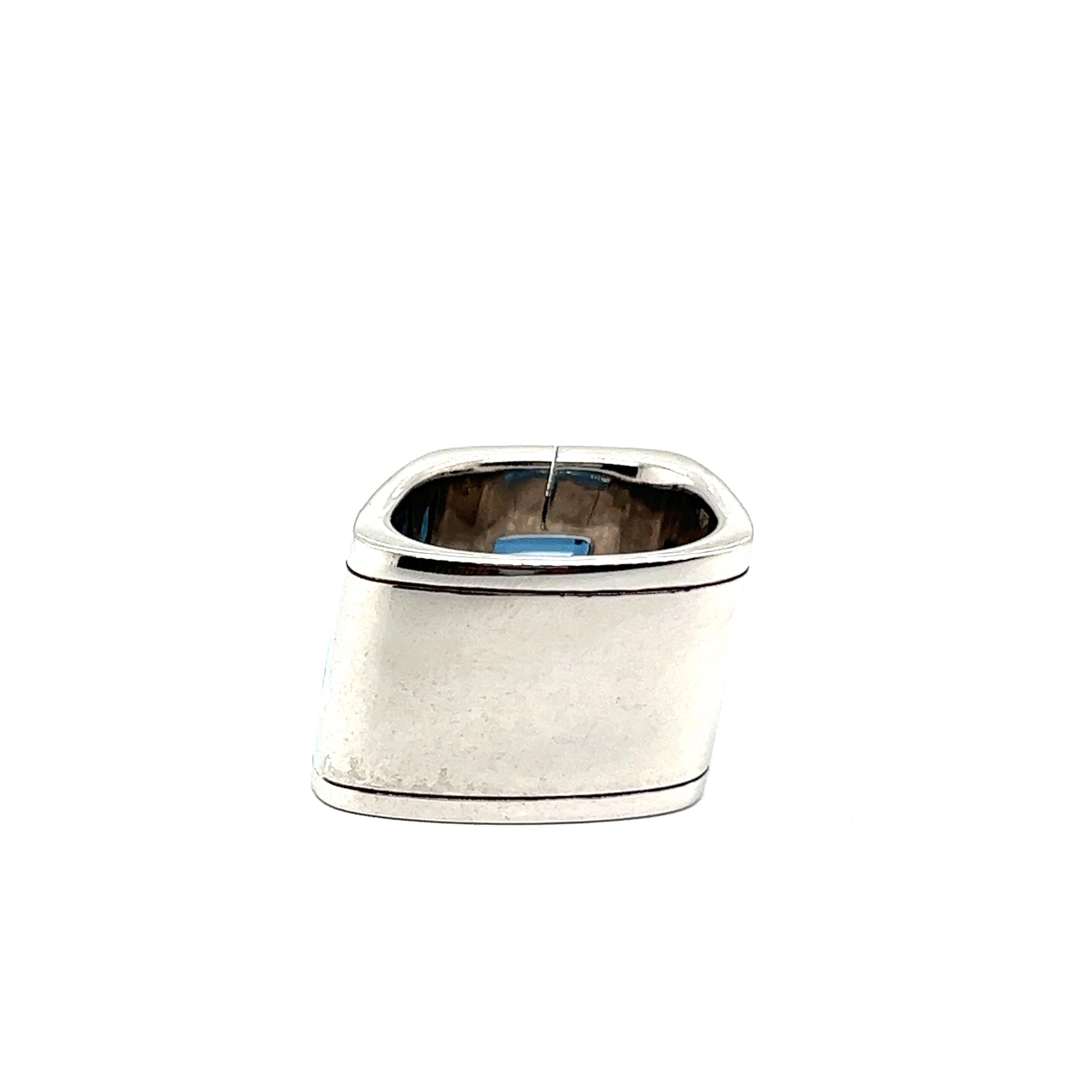 Avant-garde Ring with Sapphire, Turquoise & Diamonds in White Gold by Binder  For Sale 2