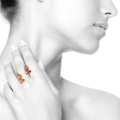 Avant-Garde Rose Gold Multiband Ring with Pear-Cut Diamonds