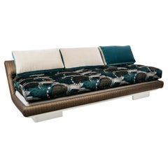 Divano e letto da giorno all'avanguardia con velluto stampato animali verde scuro