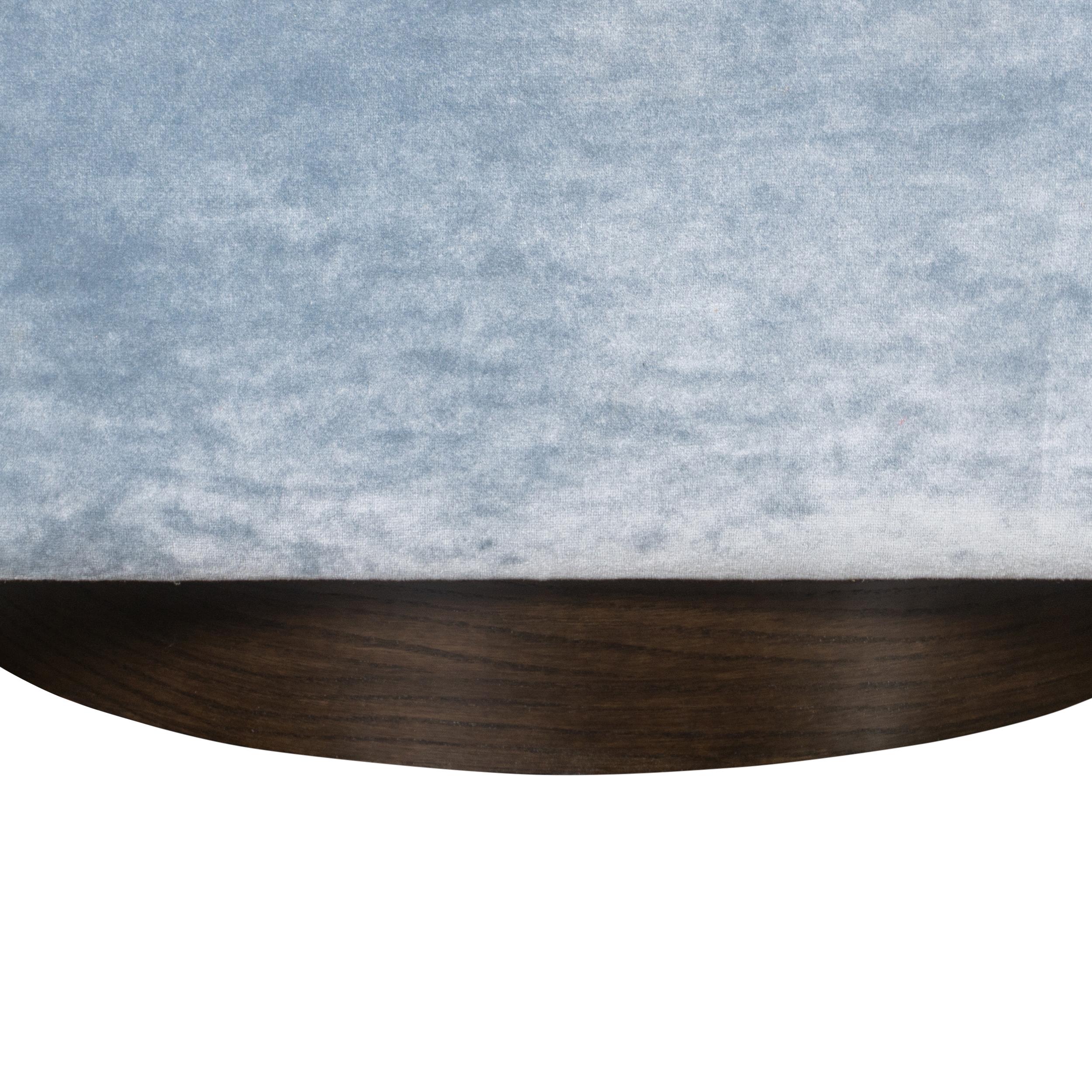 Sofá Avant-Garde con respaldo Jumbo Channel de terciopelo azul claro triturado en venta 6