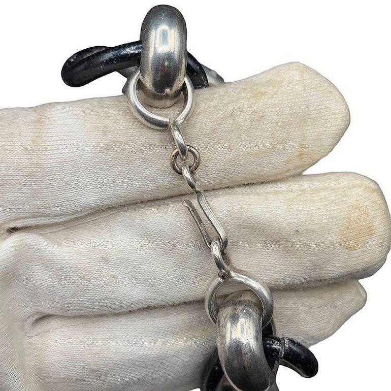 italien Avant Garde Sterling Silver Pomellato Link Chain Contored Gourmette Bracelet en vente
