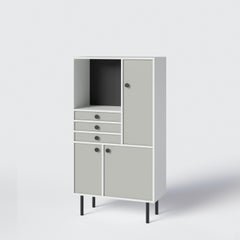 'Avant Garde' Storage Cabinet 'High', Bauhaus Style, Color of Your Choice