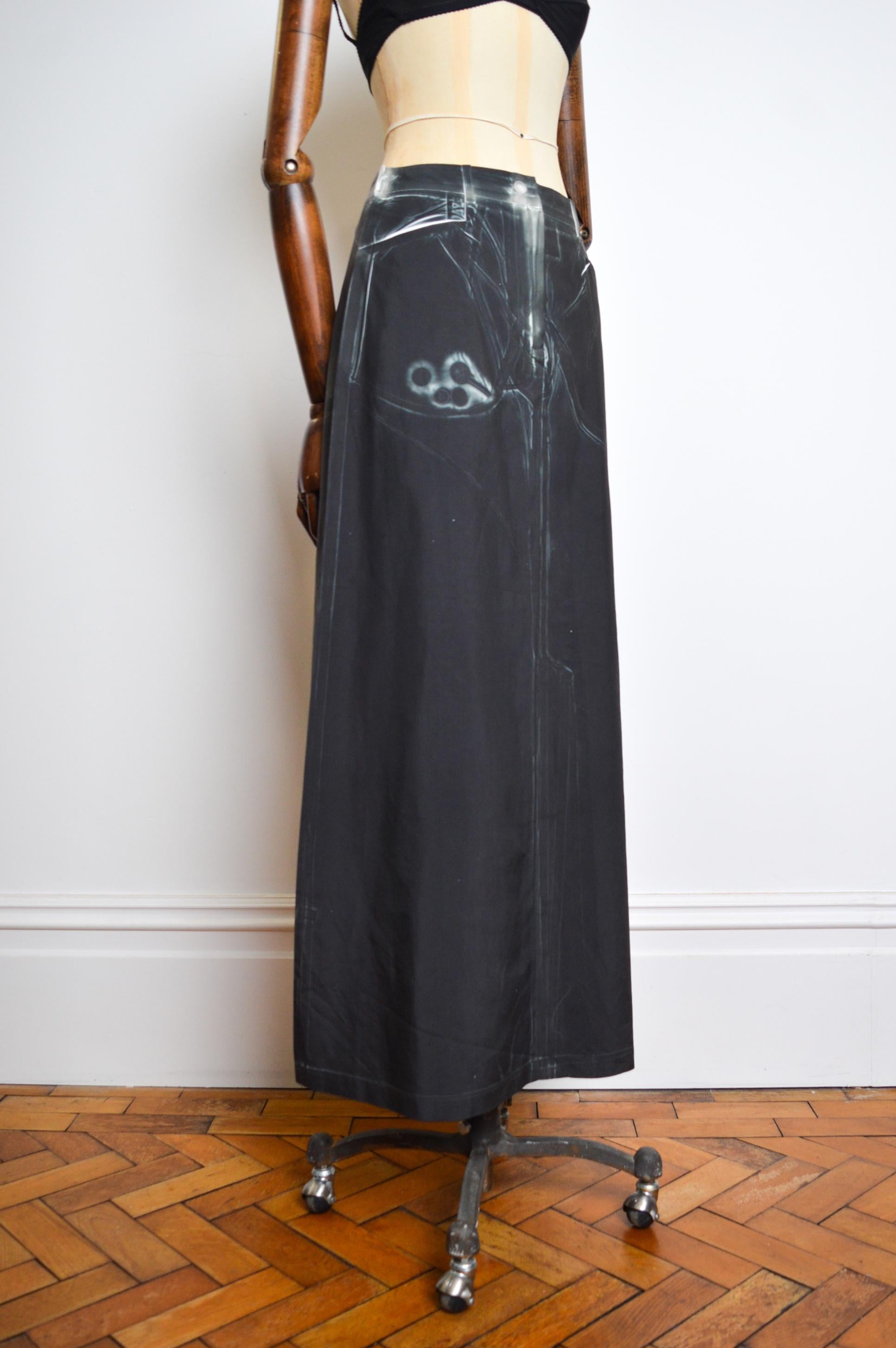 Avant Guard Christoph Broich Antwerp School X-ray Technical fabric maxi Skirt For Sale 8