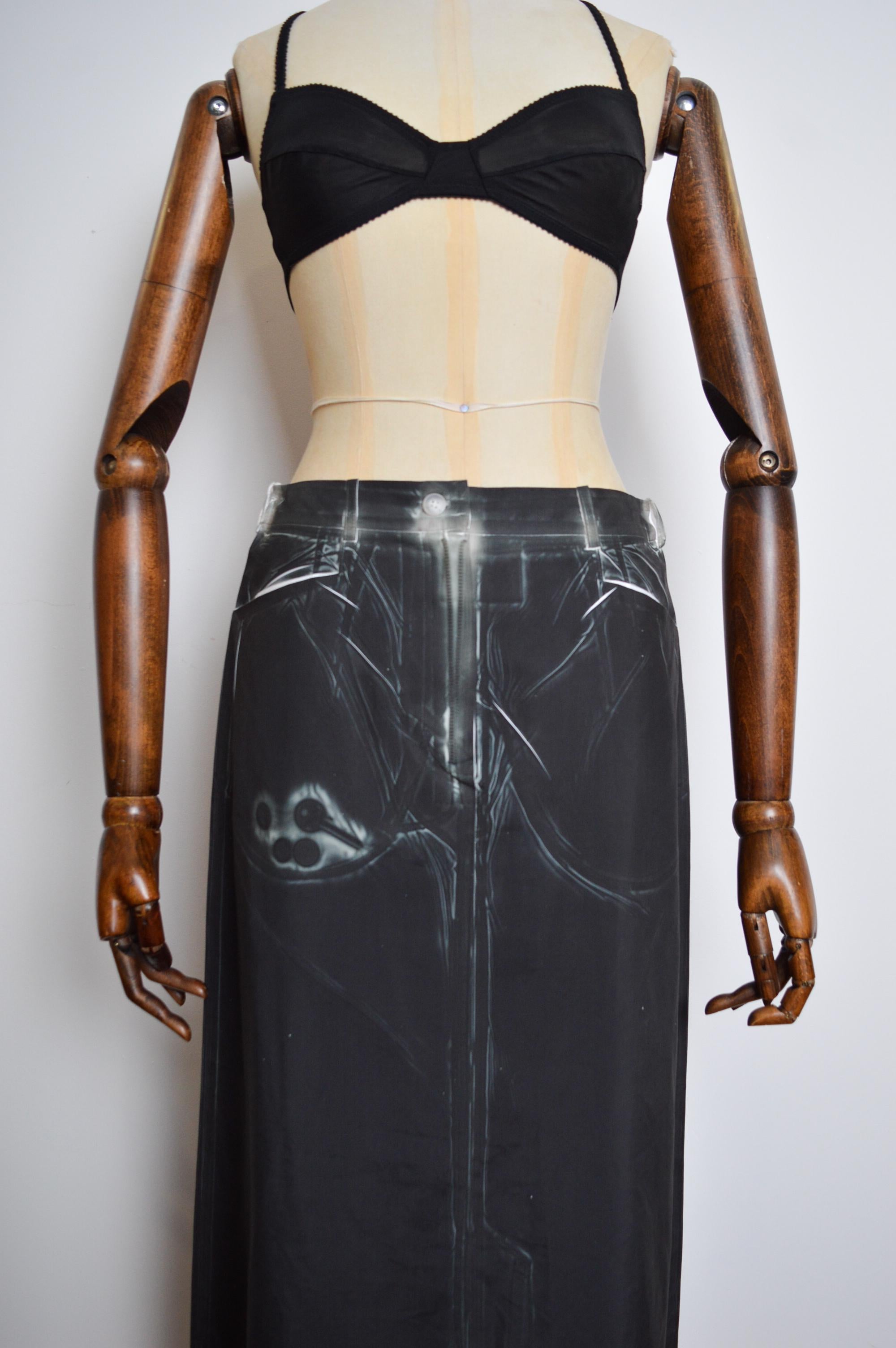 Women's Avant Guard Christoph Broich Antwerp School X-ray Technical fabric maxi Skirt For Sale