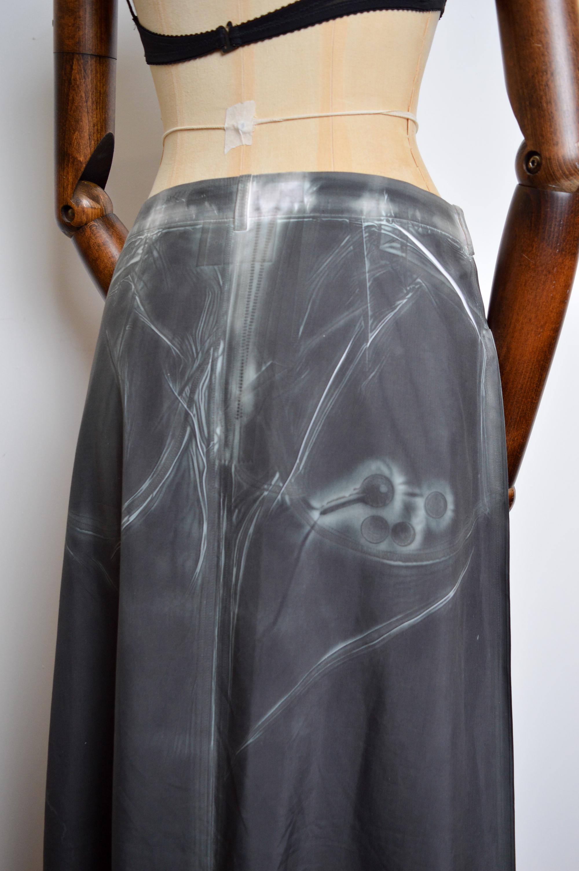 Avant Guard Christoph Broich Antwerp School X-ray Technical fabric maxi Skirt For Sale 3