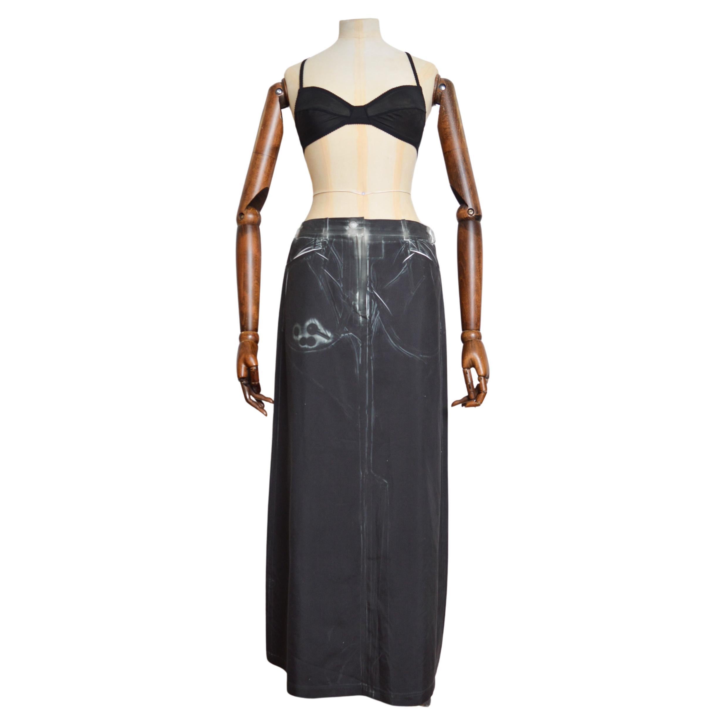 Avant Guard Christoph Broich Antwerp School X-ray Technical fabric maxi Skirt For Sale