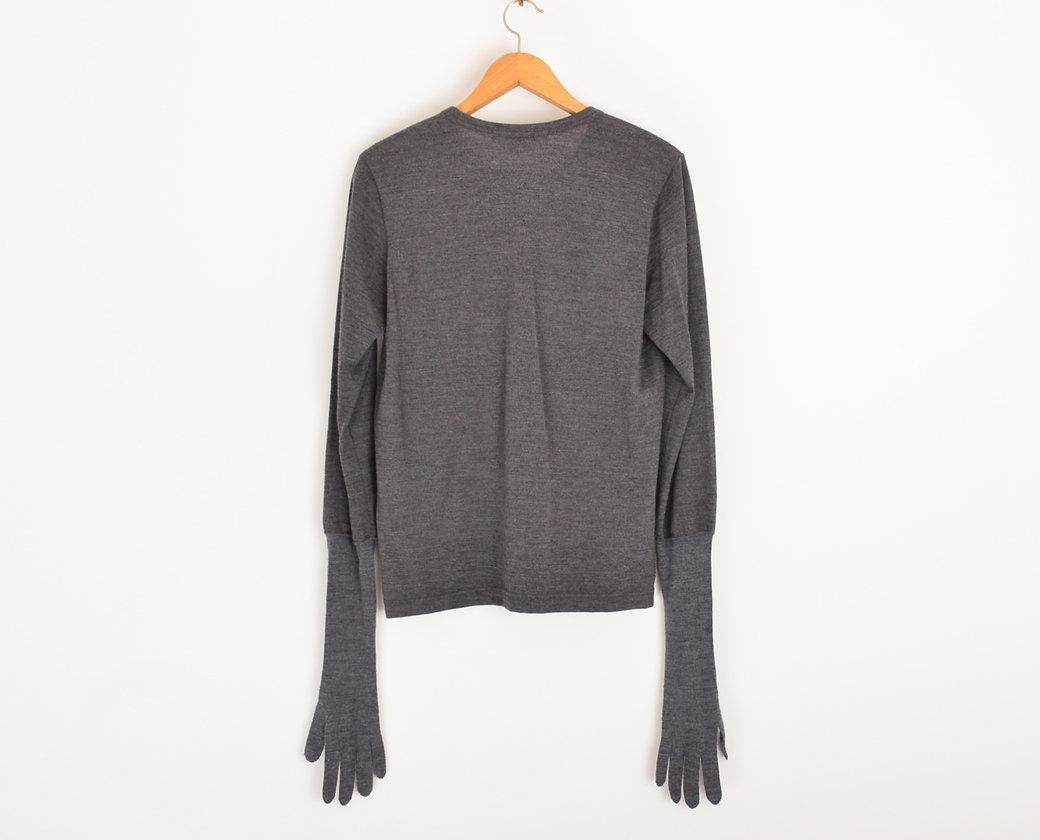 Women's or Men's Avant Guard Comme Des Garçons 2012 Finger Gloved Hands Sweater  For Sale