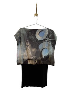 Avant Guard Vintage Agnes B Futuristic Digital Print Mannequin Blouse Top