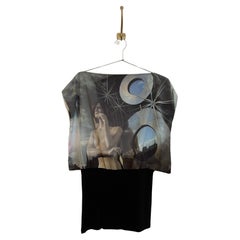 Avantgarde Vintage Agnes B Futuristisches Mannequin-Bluse mit Digitaldruck
