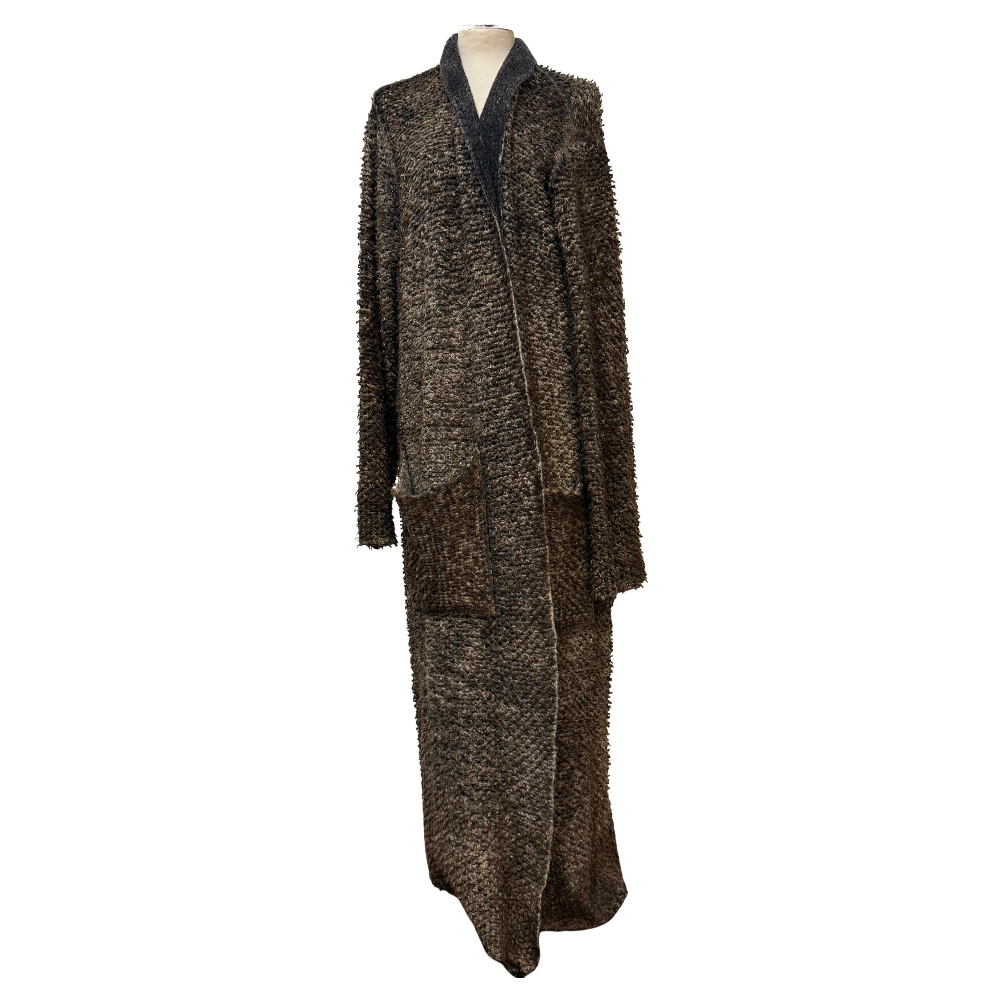 Avant Toi Brauner Mantel aus Kaschmir und Seide Größe M