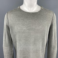 AVANT TOI Size 40 Moss Green Mesh Linen Boat Neck Pullover