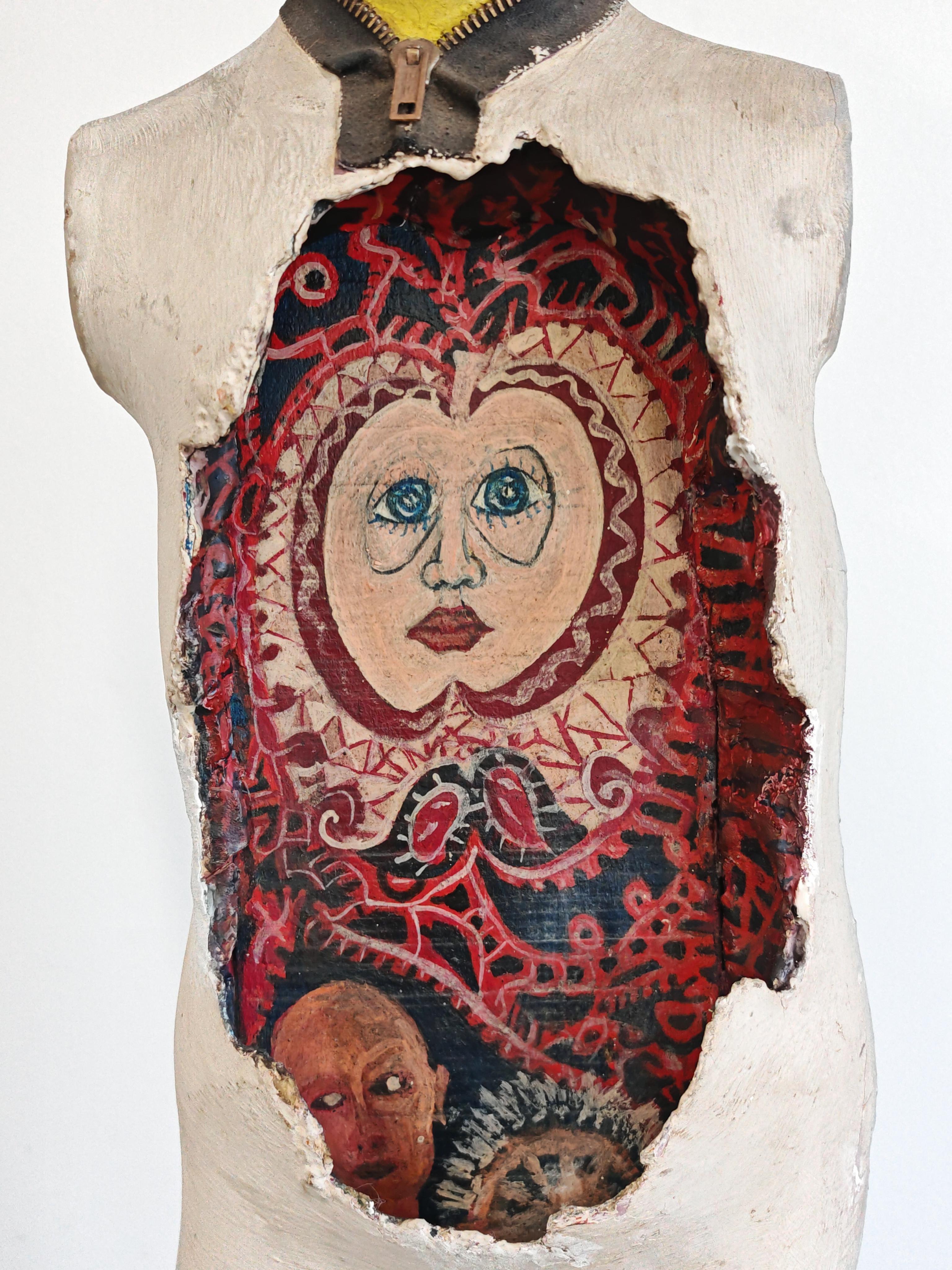 Serbo Avantgarde Sculpture, hand-painted, signed - Jankov, 1983 in vendita