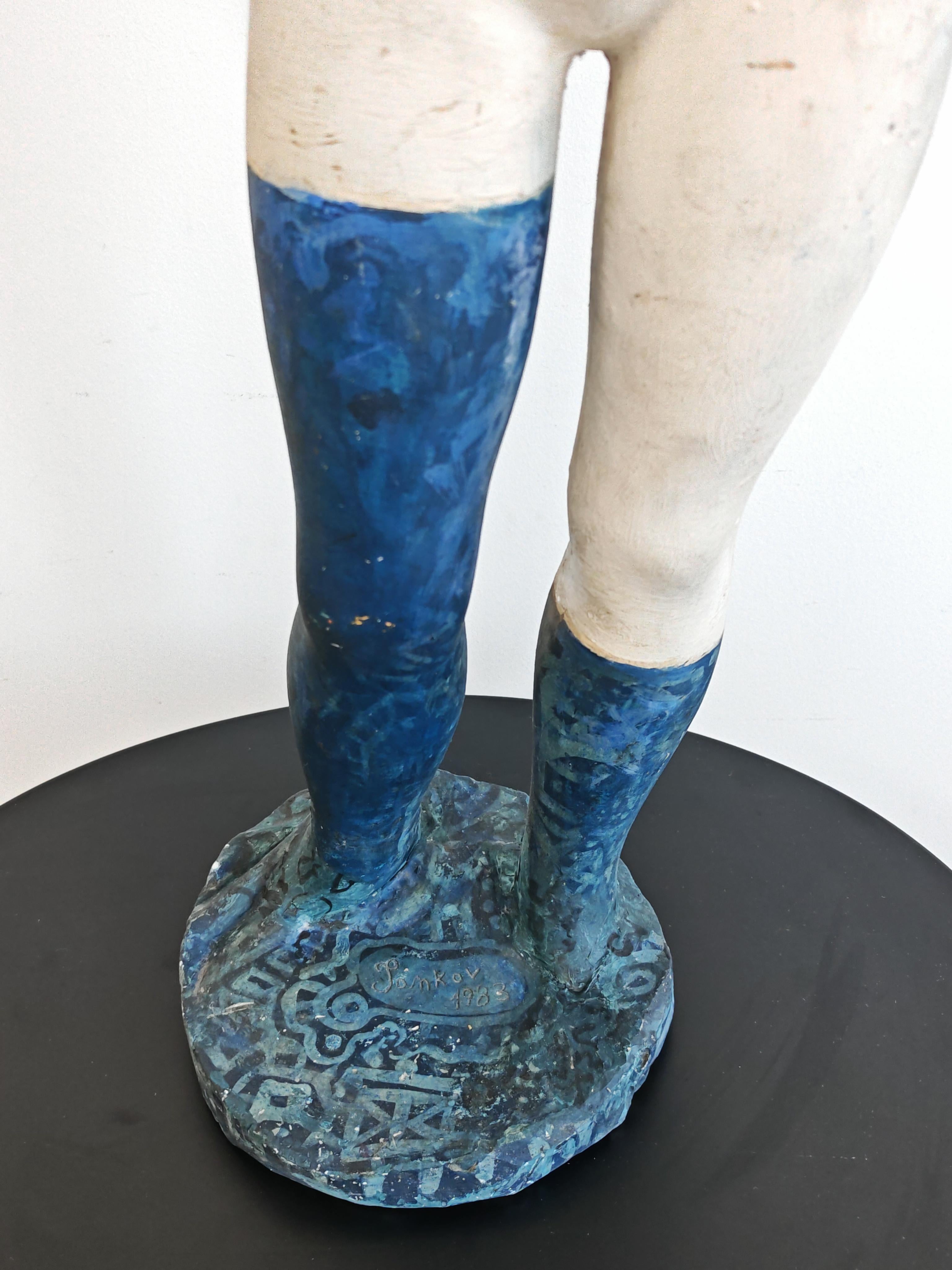 Avantgarde Sculpture, hand-painted, signed - Jankov, 1983 in vendita 1