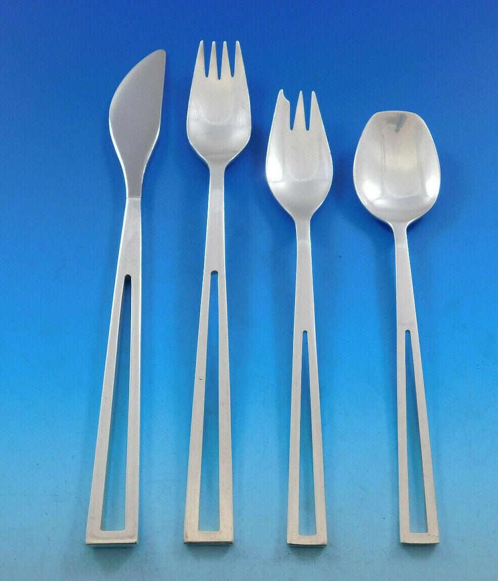 Mexican Avanti by Celsa Mexico Sterling Silver Flatware Set Service Mid-Century Modern For Sale