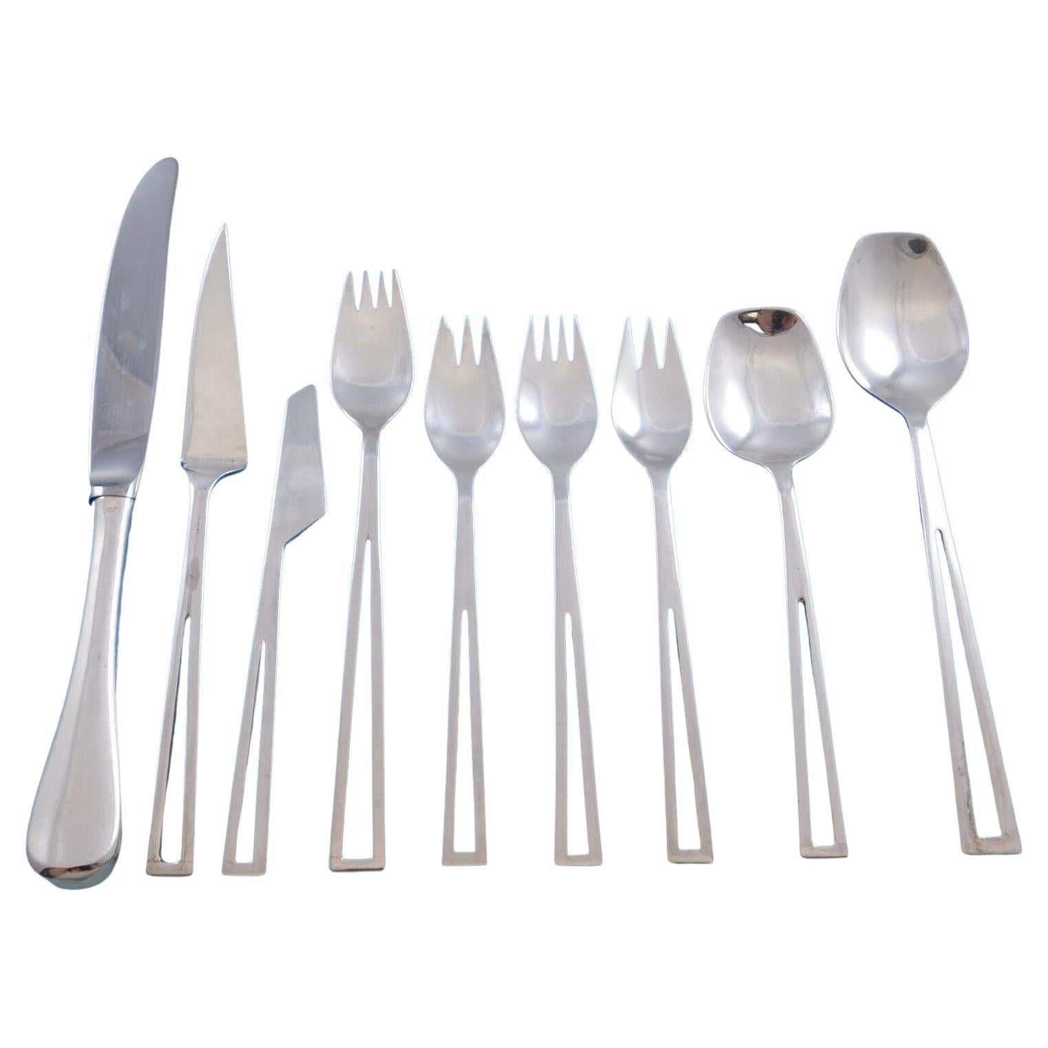 Avanti by Codan Mexican Sterling Silver Flatware Set for 10 Service 90 pieces For Sale