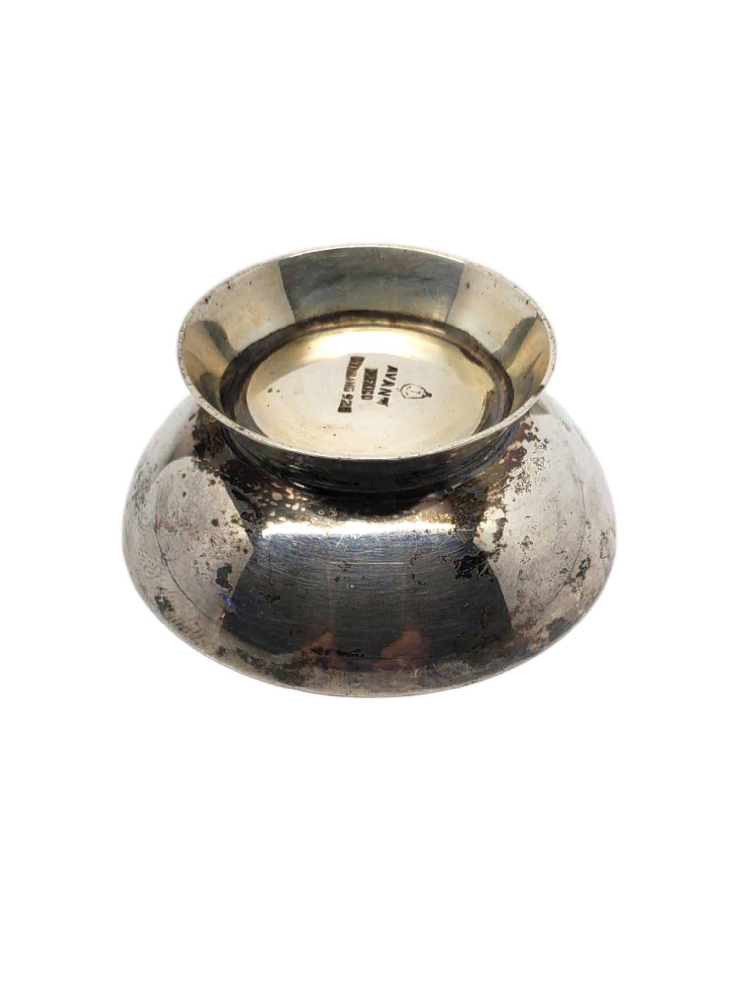 Shakers e ciotola per il sale in argento sterling A. Silver con smalto blu #19696 in vendita 4