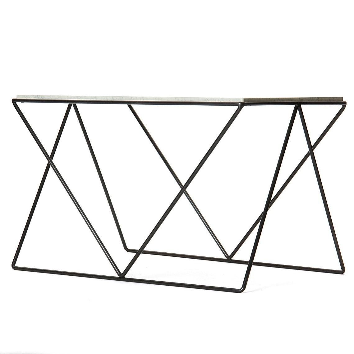 American Avard Wrought Iron and Marble End Table by Darrell Landrum for Avard For Sale