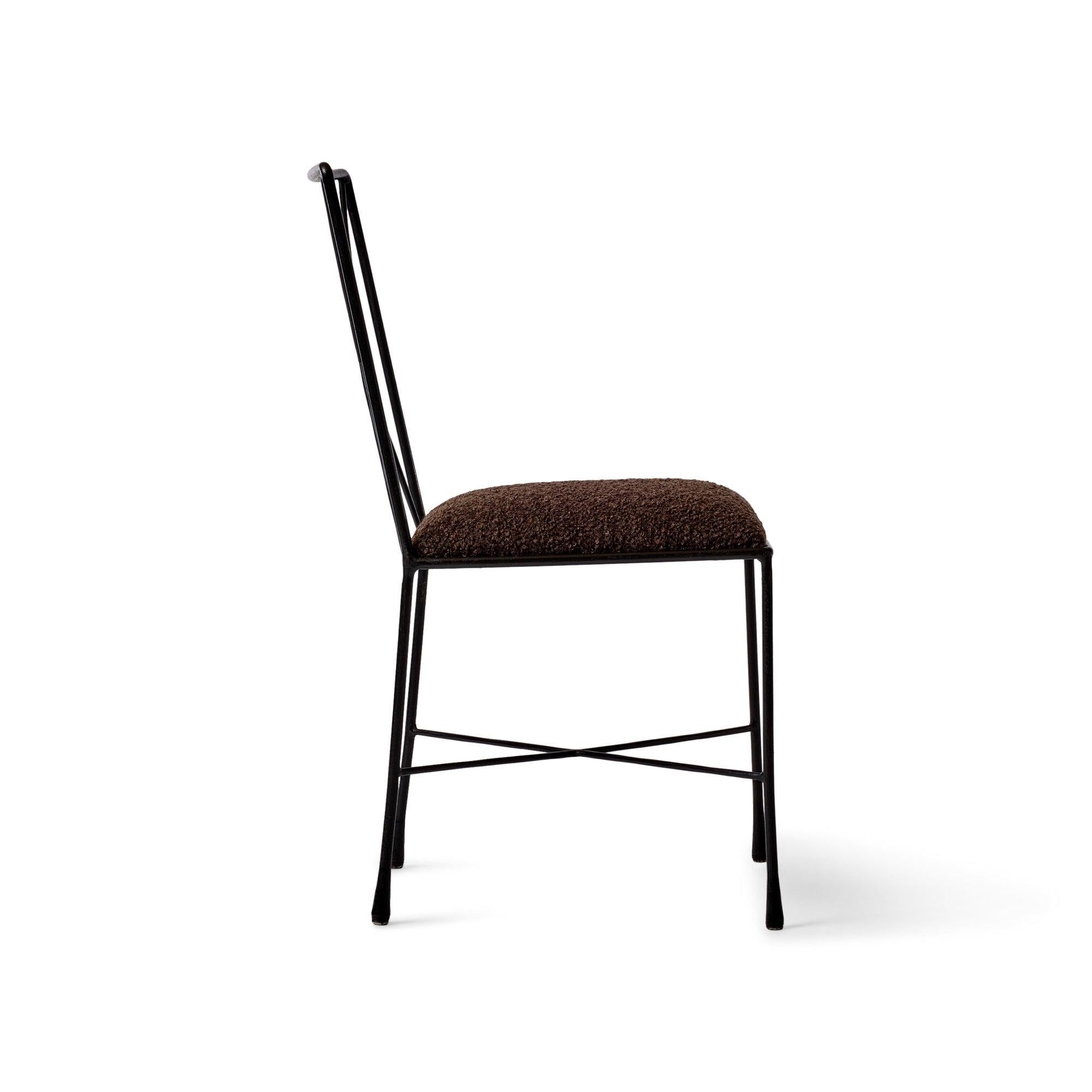 American Avard 'X' Back Iron Side Chair by Darrell Landrum for Avard, 1950s For Sale