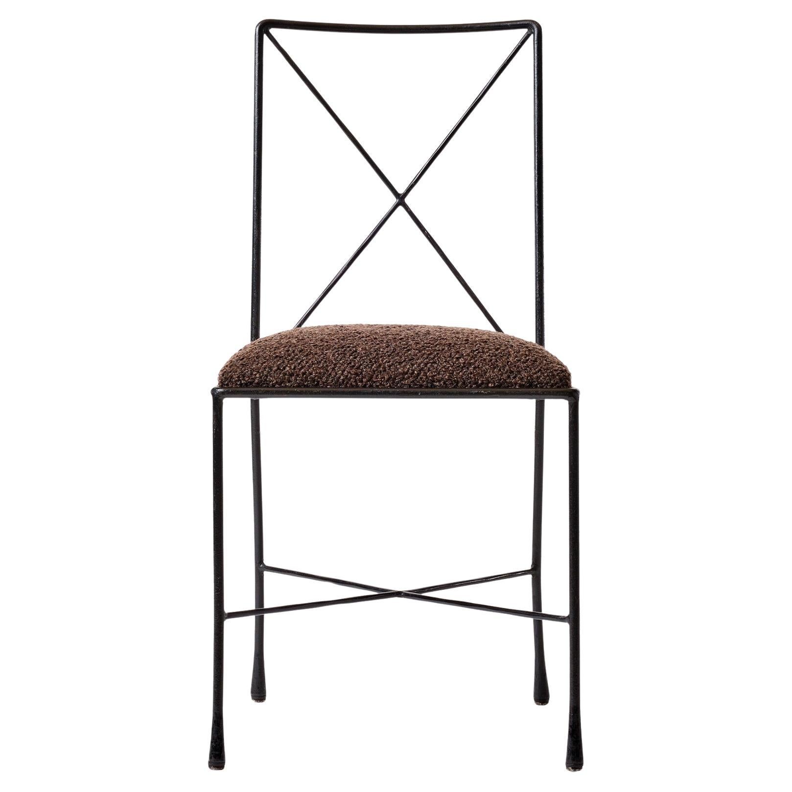 Avard 'X' Back Iron Side Chair by Darrell Landrum for Avard, 1950s For Sale
