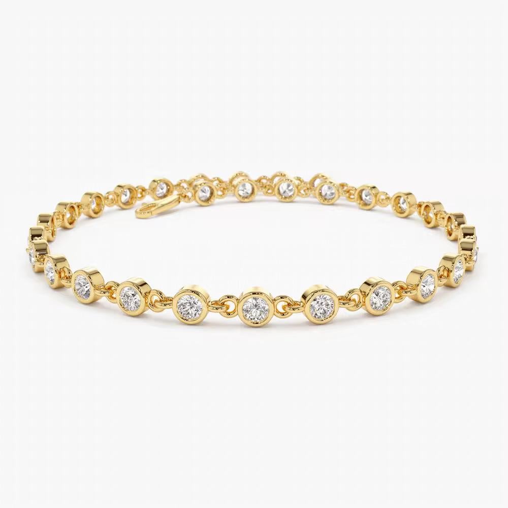Ava's Dazzling Diamond Bracelet

Bracelet Information
Diamond Type : Natural Diamond
Metal : 14k Gold
Metal Color : Rose Gold, Yellow Gold, White Gold
Round Diamond : 2.50MM (6.5 Inches)
Total Carat Weight : 1.70 ttcw (6.0 Inches)
Diamond Color