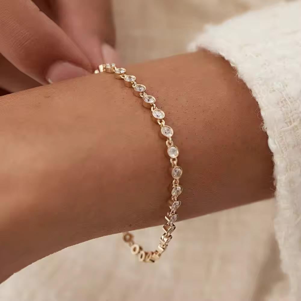 Bracciale con diamanti in oro giallo 14K con castone a molla In condizioni Nuovo in vendita a Los Angeles, CA