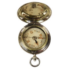 WWI UK Avation Brass Pocket Compass Raf Officers Antique Scientific Instrument