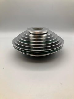 Modern Sleek Avedis Decorative Container Metal Vase, Pre Patent 1992