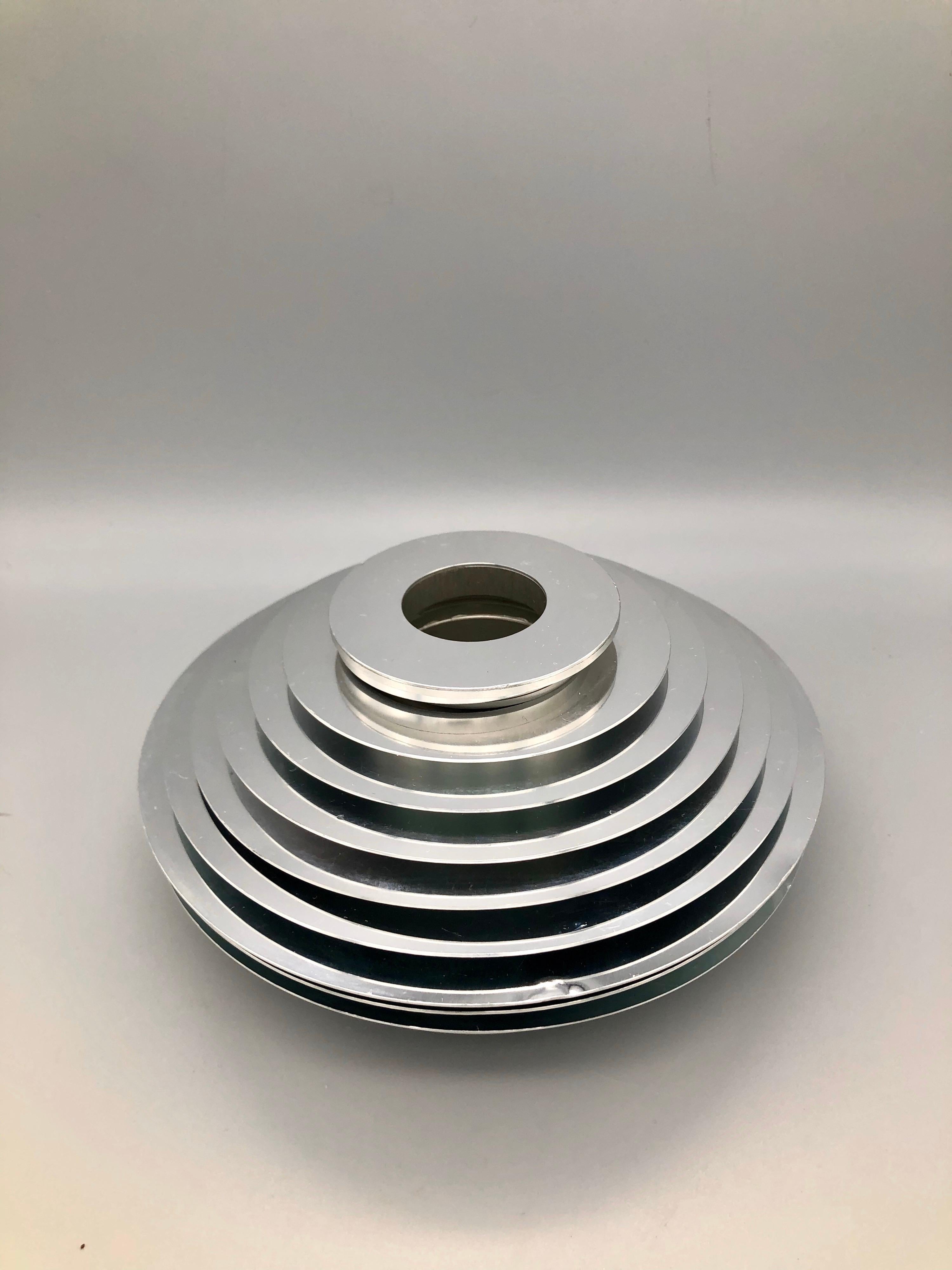Aluminum Modern Sleek Avedis Decorative Container Metal Vase, Pre Patent 1992 For Sale