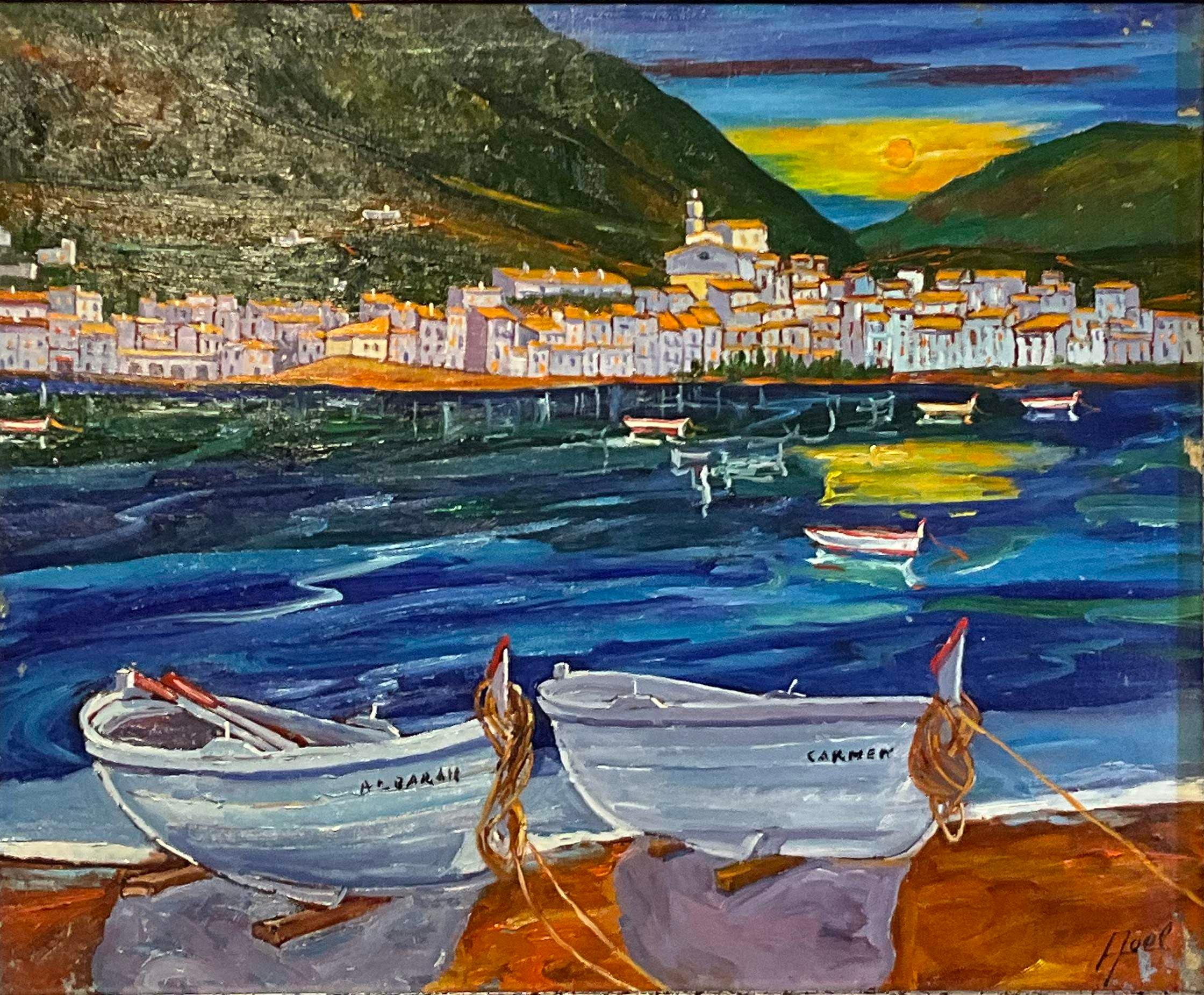 Landscape Painting di AVEL - ATARDECER EN COSTA BRAVA
