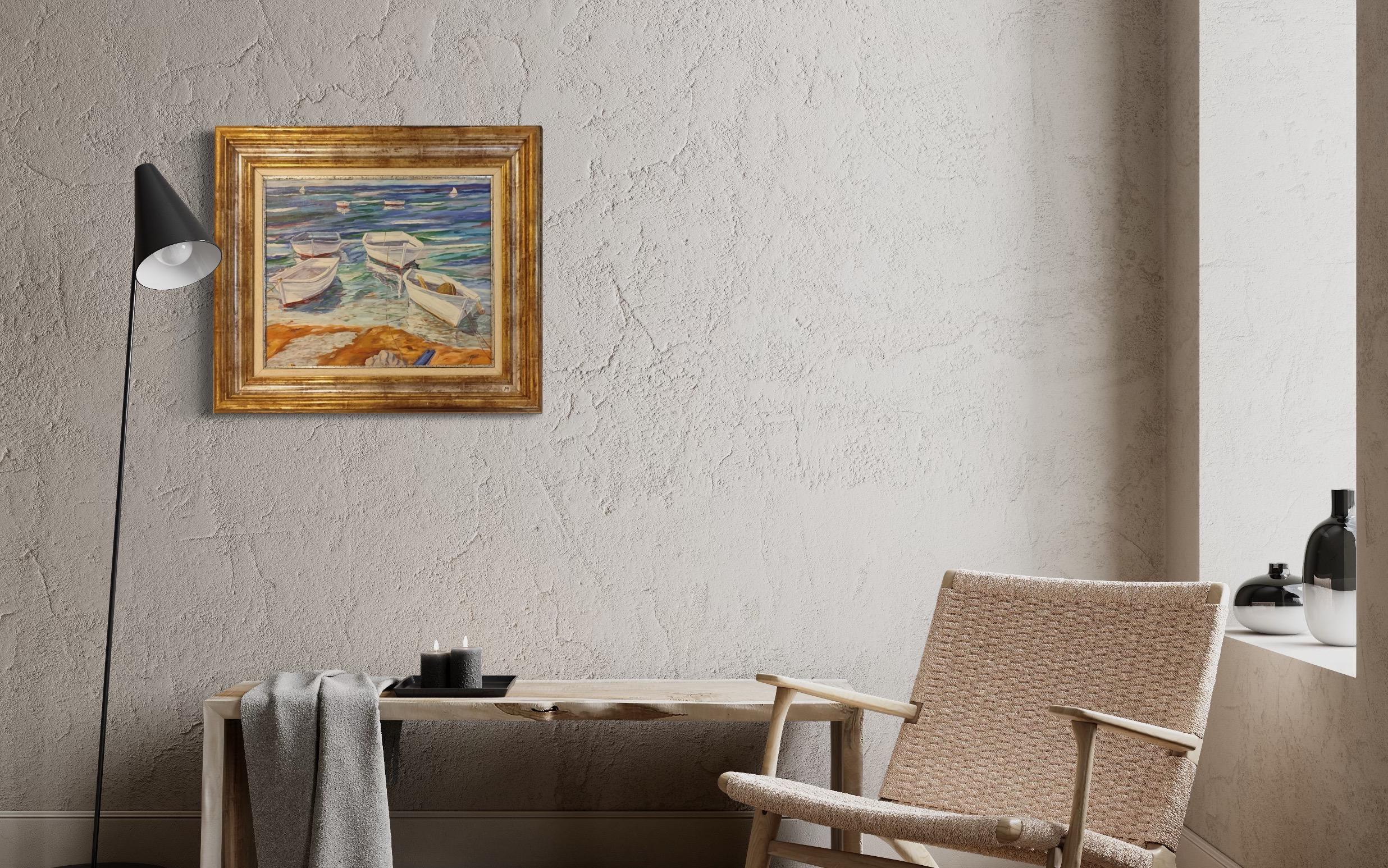 MARINA - Landscape Painting Marrone di AVEL