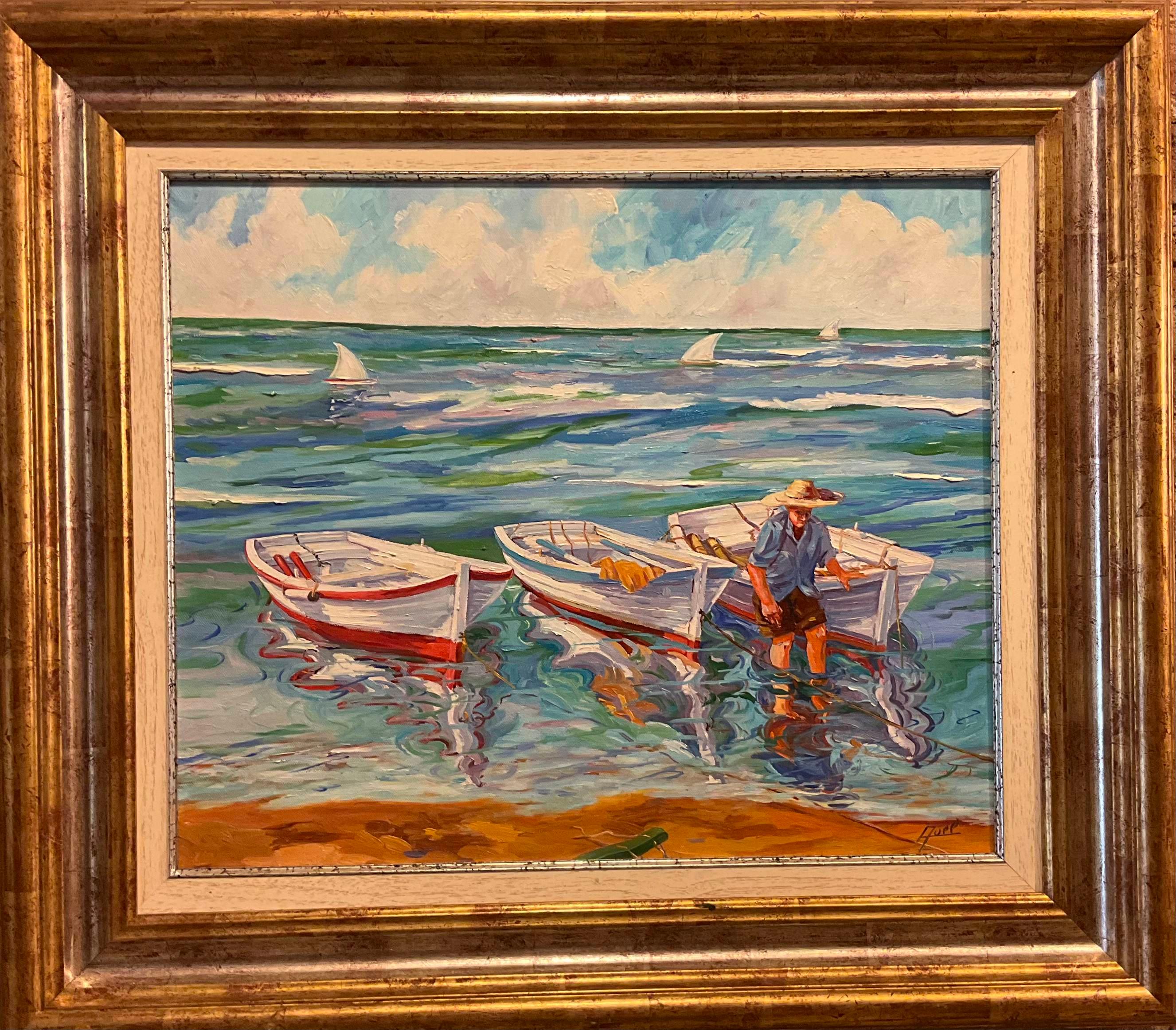 REGOGIENDO LE BARCAS - Painting di AVEL